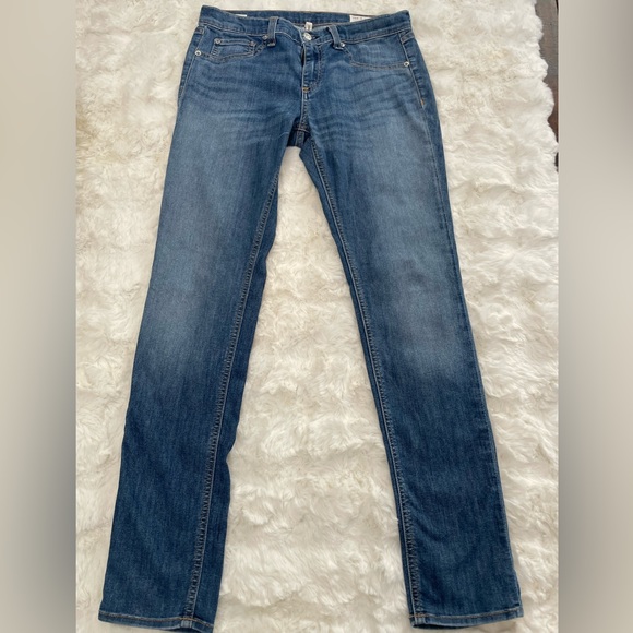 RAG & BONE WOMENS 29 PRESCOTT SEXY SKINNY JEANS 5-POCKET STYLE CLASSIC MED WASH - Picture 2 of 5